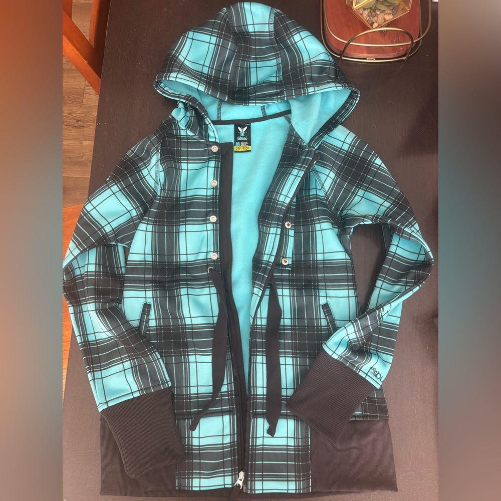 Burton Plaid Hoodie - Teal and Black